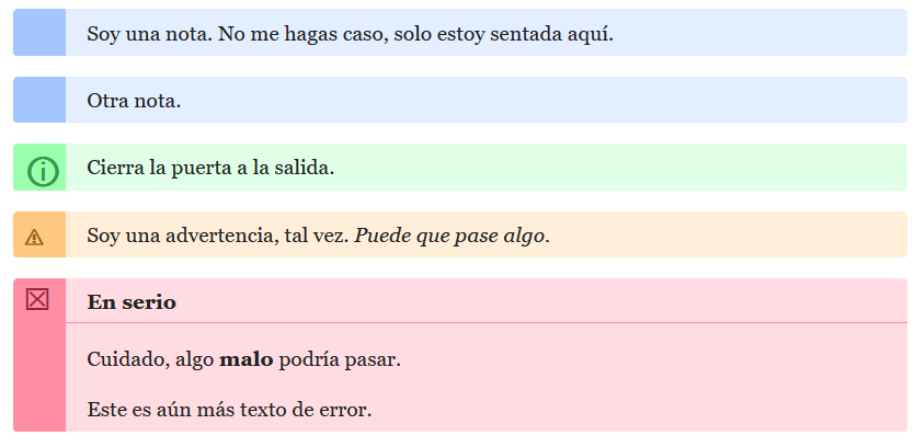  Tipo de avisos 