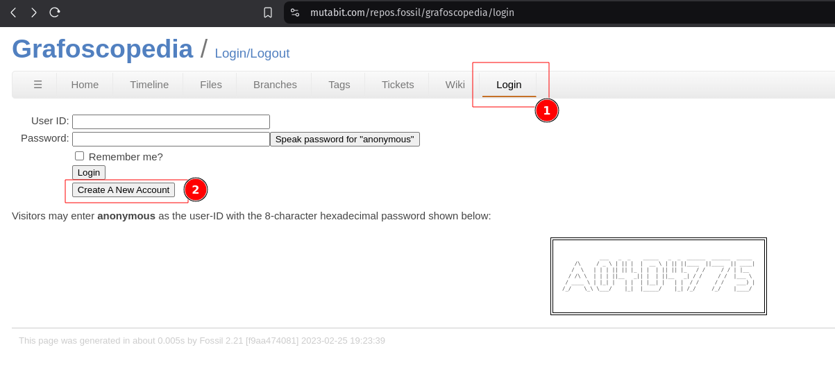 Captura de pantalla de la interfaz del repositorio para login