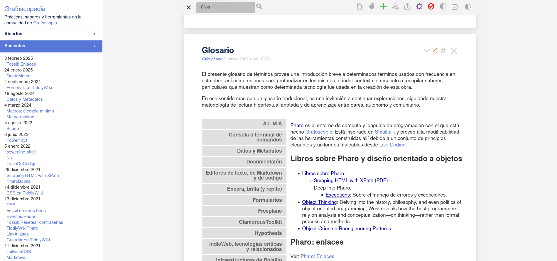 Captura de pantalla de la grafoscopedia